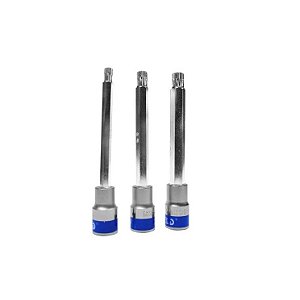 Kit Jogo Soquete Multidentado Longo 3 Pcs M8 - M10 - M12