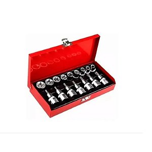 JOGO SOQUETE TORX 16 PCS MACHO E FEMEA LOTUS 6800