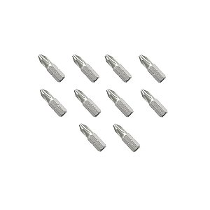 Bits Ponteira Philips Ph2 25mm 1/4 Aço S2 Imantado 10pçs