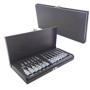 Kit Jogo Allen 18 Peças Encaixe 1/2 e 1/4 CRV + S 2
