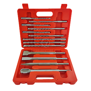 Kit Jogo Brocas Talhadeiras SDS Plus 13 Peças p/Martelete