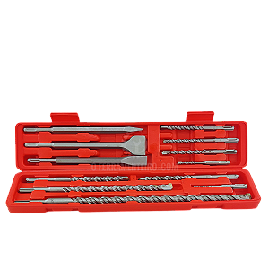 Kit Jogo Brocas e Talhadeiras SDS Plus 12 Peças p/Martelete