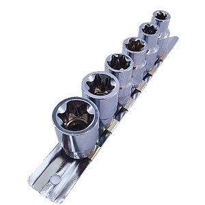 Kit Jogo Soquetes Torx Femea 3/8" 6 Peças Worker