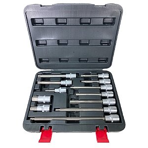 Kit Jogo De Soquete Allen E Multidentado 1/2 Com 12 Pçs Crv