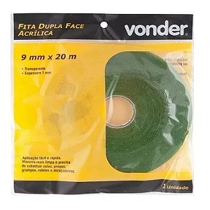 Fita Dupla Face Acrílica  9mm X 20m  Vonder