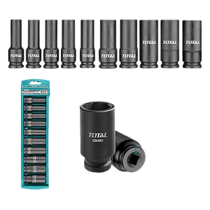 Kit Jogo Soquete Impacto Longo 1/2 10 Peças 10 À 24mm Cr-mo