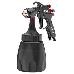 Pistola de Pintura Alta Produção Bico 1,6mm Copo Preto UV