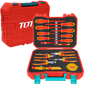 Kit Jogo Ferramentas Chave Alicate Isolado VDE 16PÇS Maleta