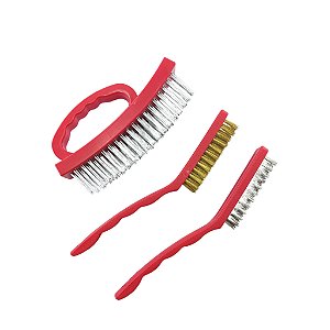 Kit Jogo 3 Escovas Manuais 225mm Grelha Oficina Limpeza