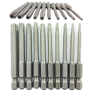 Kit Jogo Bit Ponteira Torx Imantada 65mm 10 Peças S2 Imã 1/4