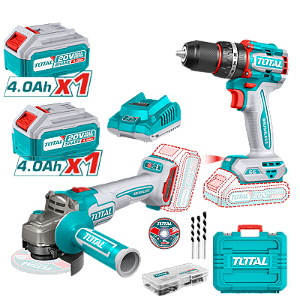 Kit Parafusadeira Impacto + Esmerilhadeira 20V + 2 Bat 4AH