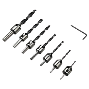 Kit Jogo Conjunto Brocas Escareadoras Madeira Aço 7pçs 3-10