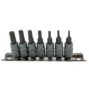 Kit Jogo Soquete Pito Allen 7 Peças 1/4 Cr-V + Suporte