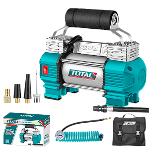 Compressor Ar 12V Cabeçote Duplo Acessórios + Bolsa Off Road