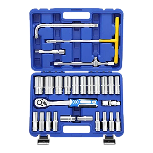 Kit Jogo Soquetes Longos 8-32mm 28 Peças Cr-V Catraca+Maleta