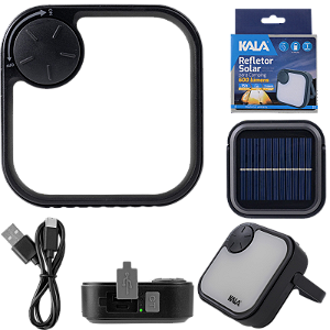 Refletor Carregamento Solar Camping 600 Lumens até 15 Horas