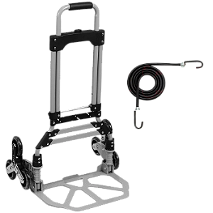 Carrinho Carga Aluminio Dobravel Roda Tripla 75Kg p/Escada