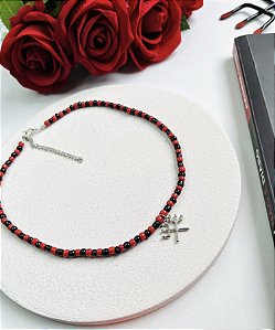 Colar Exu e Pomba Gira - Preto e Vermelho com Tridente