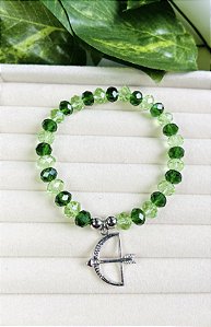 Pulseira em Cristais Verdes - Oxossi