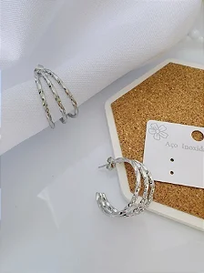 BRINCO DE ARGOLA ORGANICA A27 - AÇO INOX