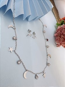 CONJ. ESTRELA /LUA 45CM - AÇO INOX