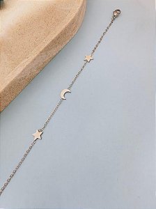 PULSEIRA TRIO LUA/ESTRELA 16+5CM - AÇO INOX