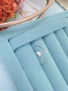 ANEL ESTRELA STRASS - AÇO INOX