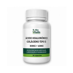 Ácido Hialurônico 80mg + Colágeno Tipo II 40mg