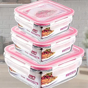 Conjunto de Potes de plastico com 3 Unidades