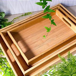Bandeja Retangular Bambu