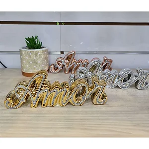 Enfeite Decorativo Em Cerâmica com glitter