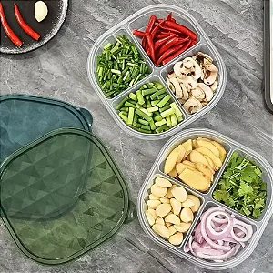 Pote De Armazenamento 4 Divisórias