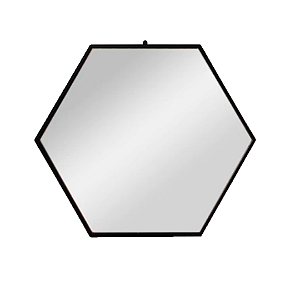 Espelho Hexagonal Com Corrente Preto