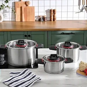 Conjunto Panelas Inox 3 Peças