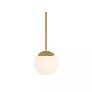 Pendente Redondo 15cm Aluminio e Vidro Dourado Champanhe GSG PD04