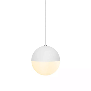 Pendente Redondo 13cm Aluminio e Vidro Branco GSG PD05