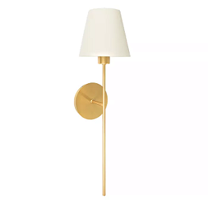 Arandela de Parede Tocheiro 60x15cm Alumínio e Tecido Dourado GSG AR04