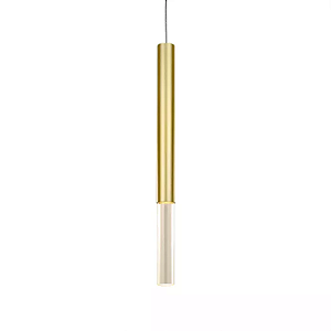 Pendente Cilindrico 30x2,5cm Aluminio e Acrilico Dourado GSG PD08
