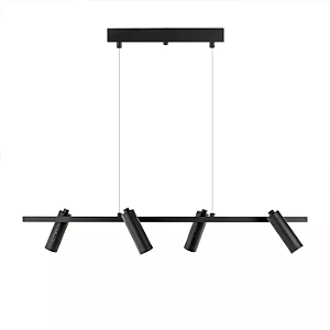 Pendente Tubo Retangular 80cm Alumínio Preto GSG PD12