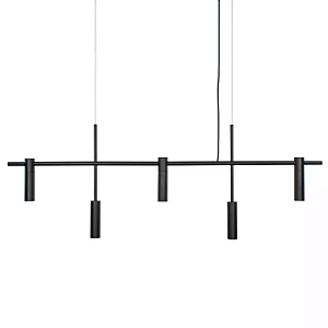Pendente Tubo Retangular 121x3,8x43,5cm Metal Preto GSG PD13