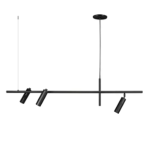 Pendente Tubo Retangular 100cm Aluminio Preto e Fosco GSG PD14