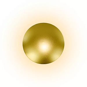 Arandela de Parede Redonda Indireta 19x7cm Aluminio Dourado GSG AR16