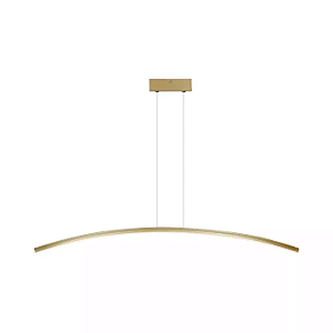 Pendente Curvo LED 24W 3000K 100cm Aluminio Dourado GSG PD18