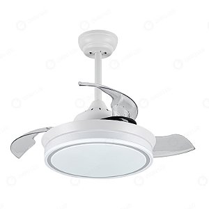 Ventilador com Luminária LED 37x91,4cm Branco Embu EBVL80335