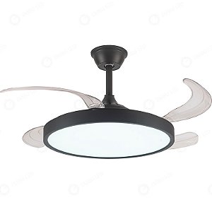 Ventilador com Luminária LED 43x106cm Preto Embu EBVL80005