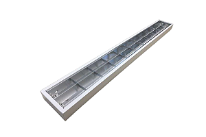 Luminária de Sobrepor 10 Aletas 4xT8 5,5x62x125cm GSG LS44
