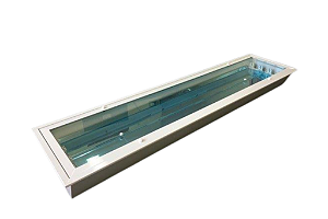 Luminária de Embutir Hermética 2xT8 12x24,5x132cm Alumínio GSG LE70