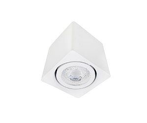 Spot de Sobrepor Quadrado para Dicroica 7,5x7x7cm Branco GSG SP04