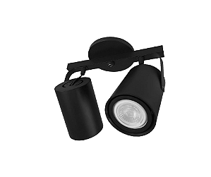 Spot Sobrepor Redondo Duplo para PAR20 9x25cm Preto GSG SP84