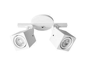 Spot Sobrepor Quadrado Duplo para Dicroica 7x25cm Branco GSG SP88